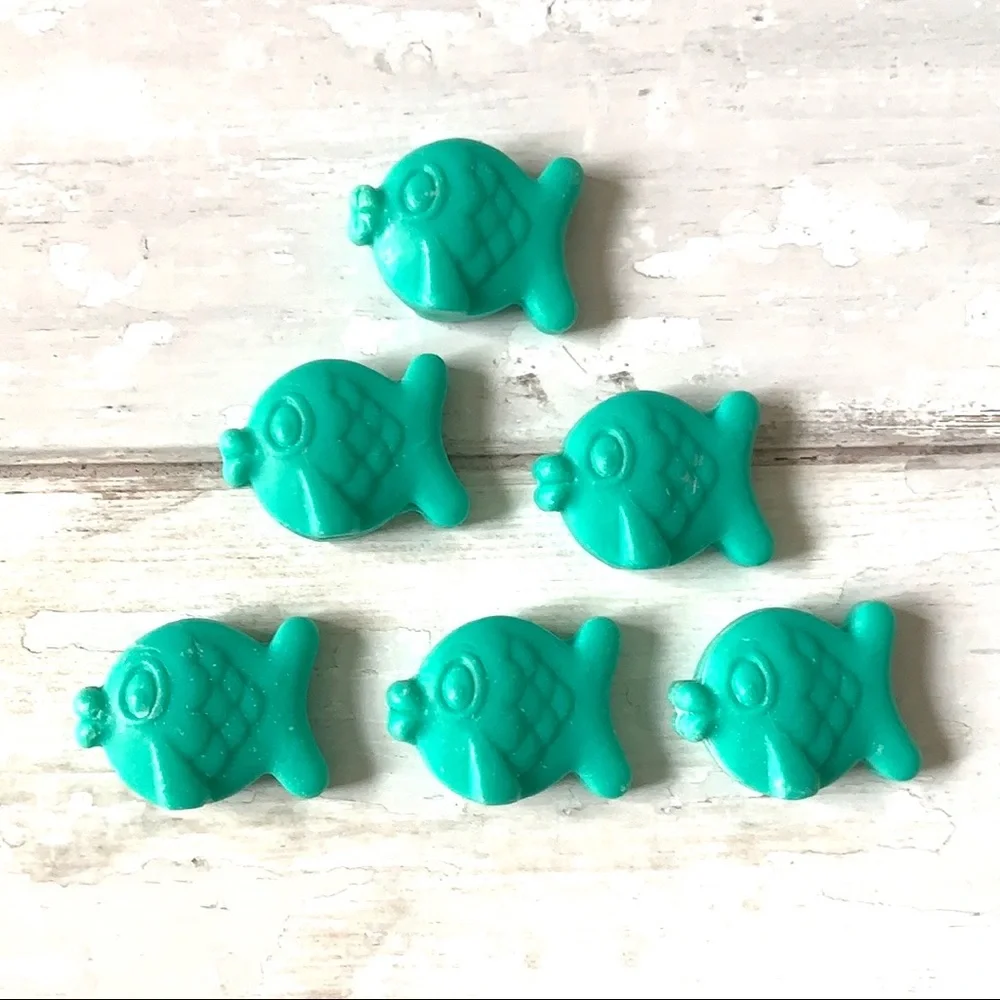 Teal Fish Shaped Soap 6ct Green Blue Decorative Bath Accents Bathroom Decor